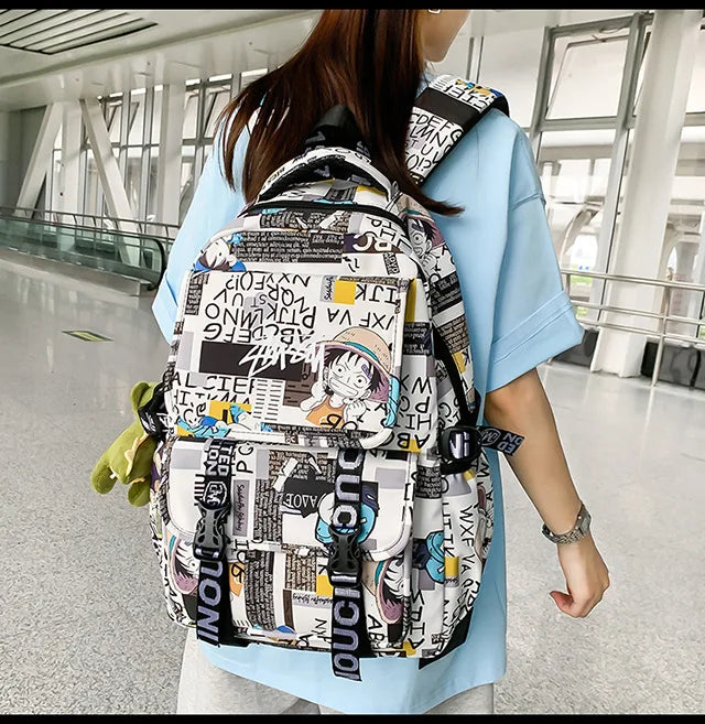 One Piece Themed Graphic Backpack
