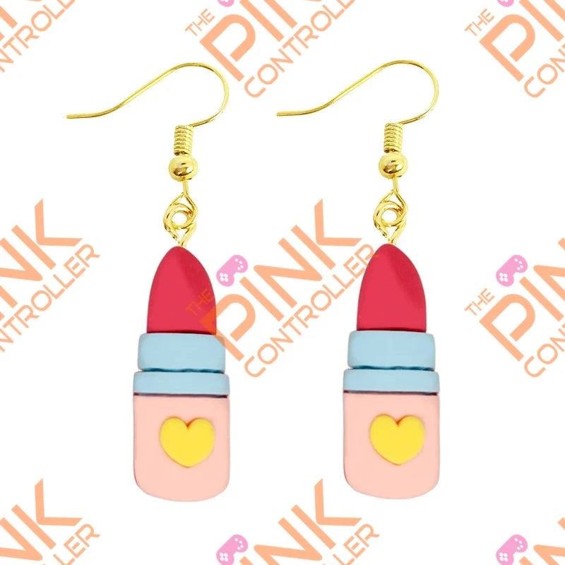 Spring Quirk Drop Earrings - Lipstick