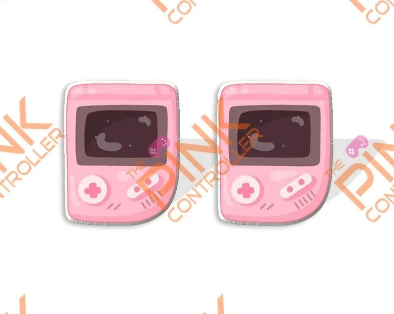 Streamer Acrylic Stud Earrings-Pink Gameboy