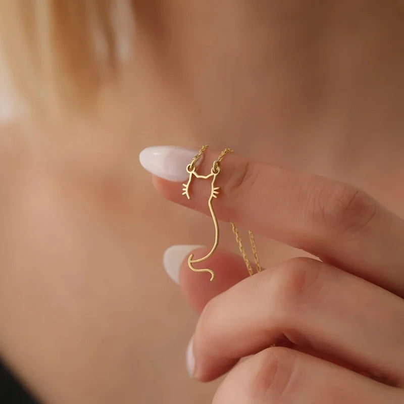 Dainty Kitty Cat Necklace (14K Gold Plated)
