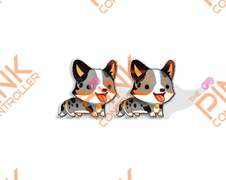 Puppy Acrylic Stud Earrings - Spotted Chiba Enu