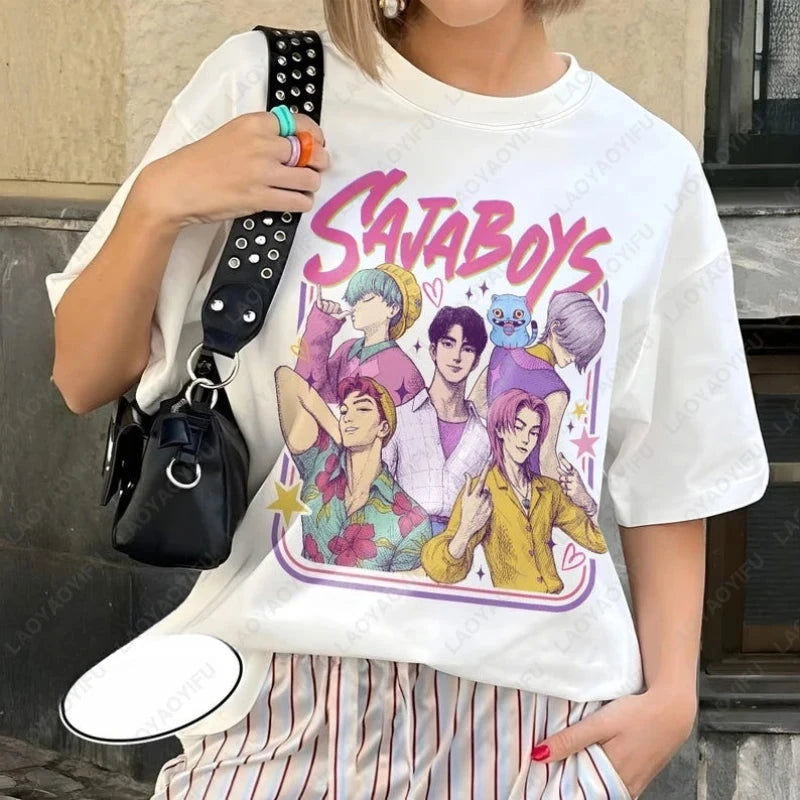 Saja Boys Kpop Demon Hunters Inspired Tshirt - The Pink Controller 