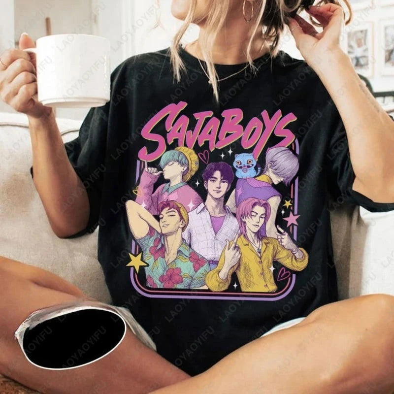 Saja Boys Kpop Demon Hunters Inspired Tshirt - The Pink Controller 