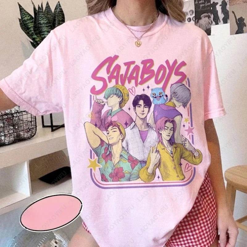 Saja Boys Kpop Demon Hunters Inspired Tshirt - The Pink Controller 