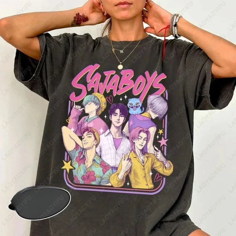 Saja Boys Kpop Demon Hunters Inspired Tshirt - The Pink Controller 