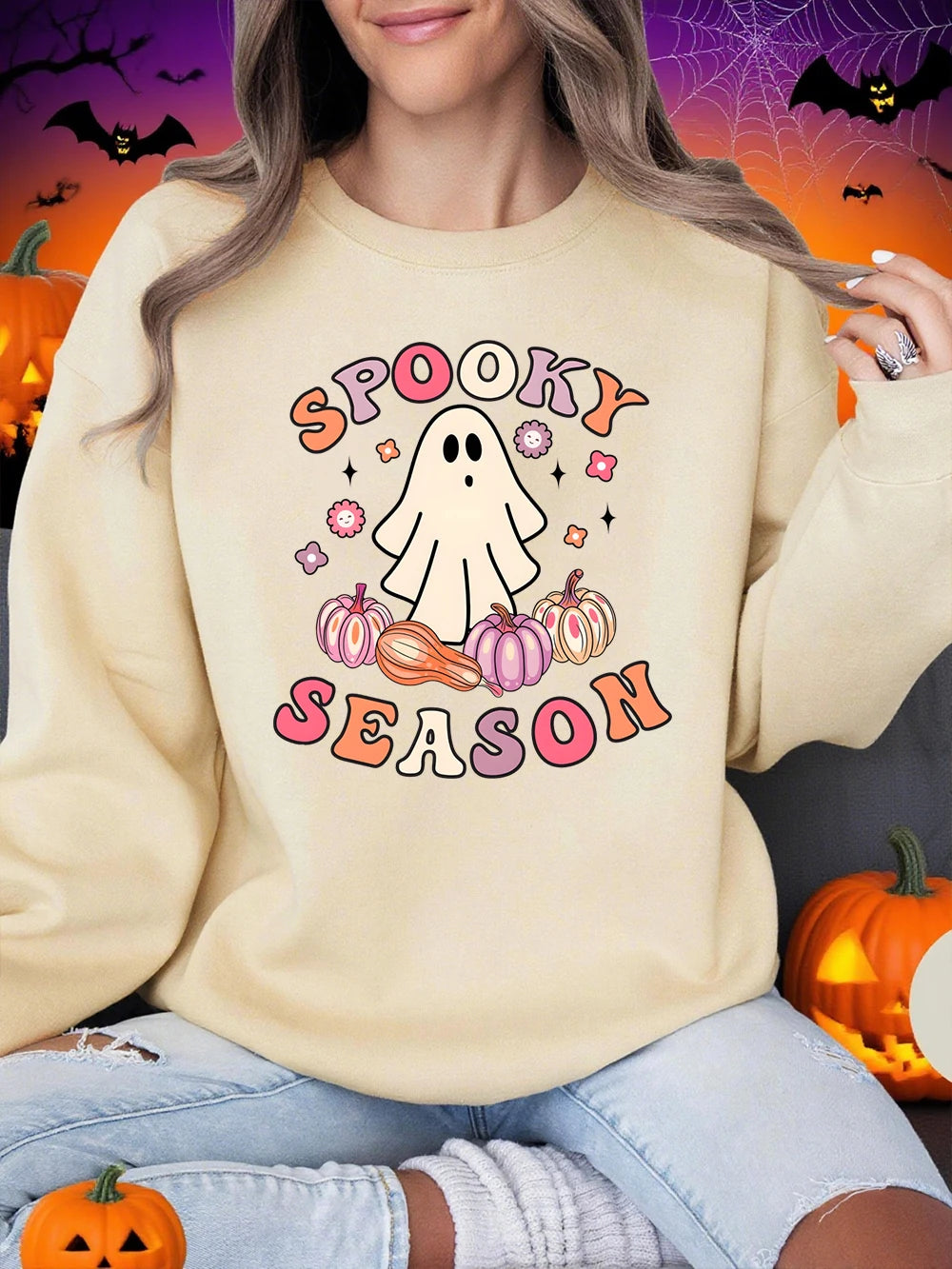 Spooky Season Sweatshirt Beige Sb13b13c1a17246978df5c56693d50b98e