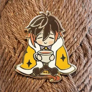 Genshin Impact Cozy Zhongli Enamel Pin