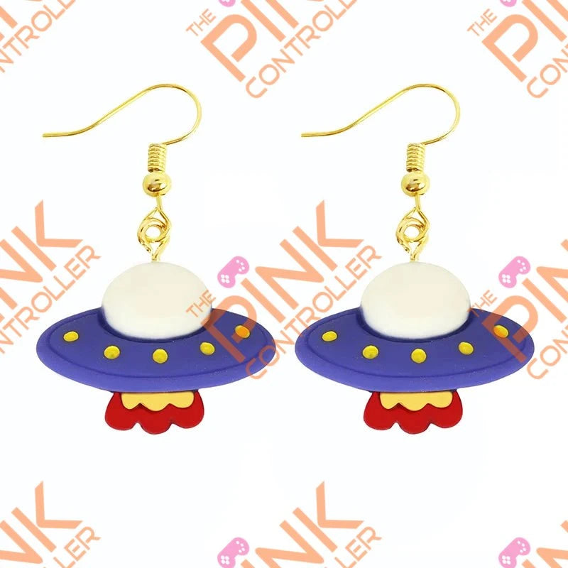 Spring Quirk Drop Earrings - Space Ship