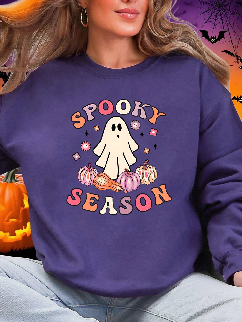 Spooky Season Sweatshirt Purple Sc910b378a6224fbf90536b8859ed6b88e
