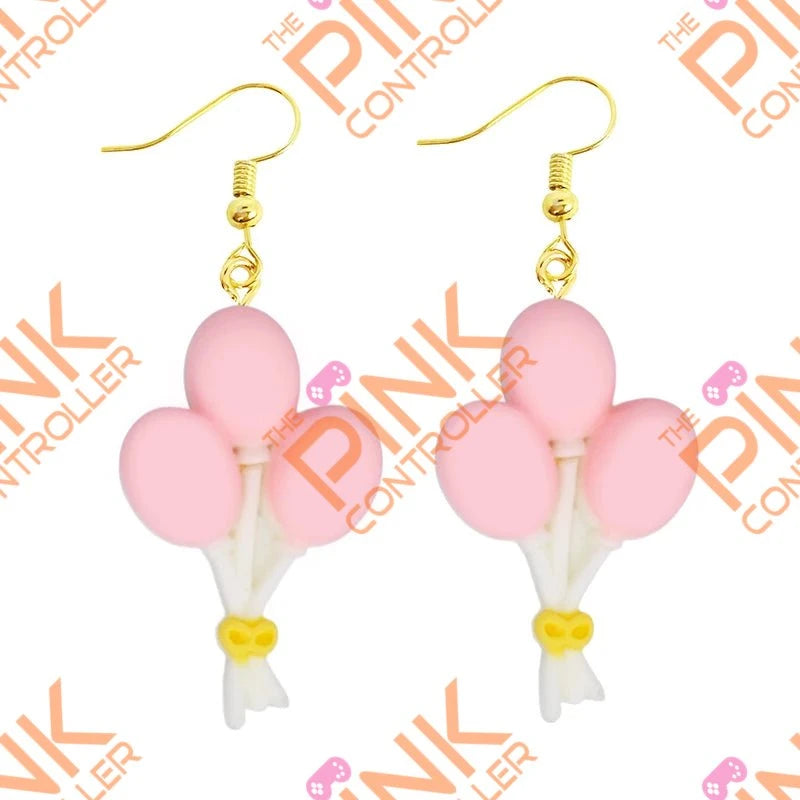 Spring Quirk Drop Earrings - Pink Balloons