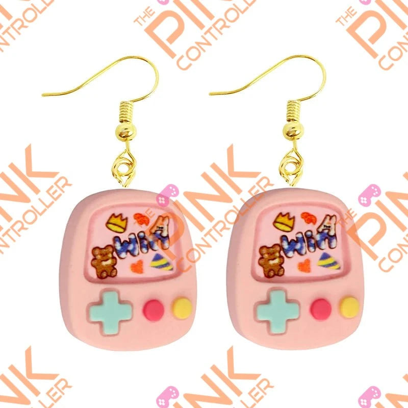 Spring Quirk Drop Earrings - Pink Gameboy