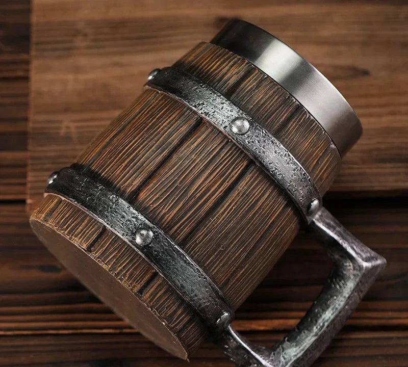 Wooden brush with metal bristles on a wooden background