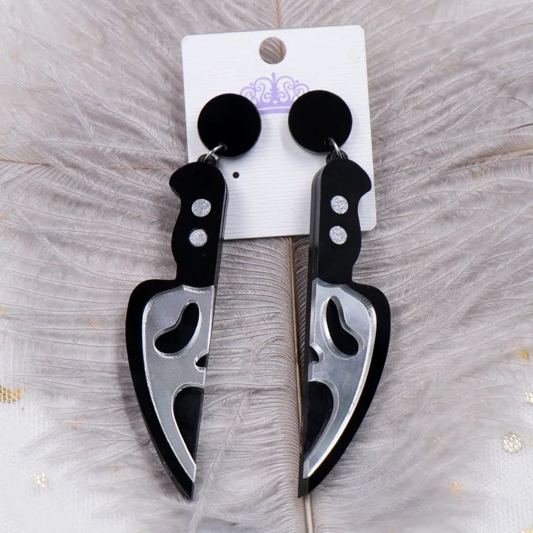 Spooky Season Ghost Face Earrings