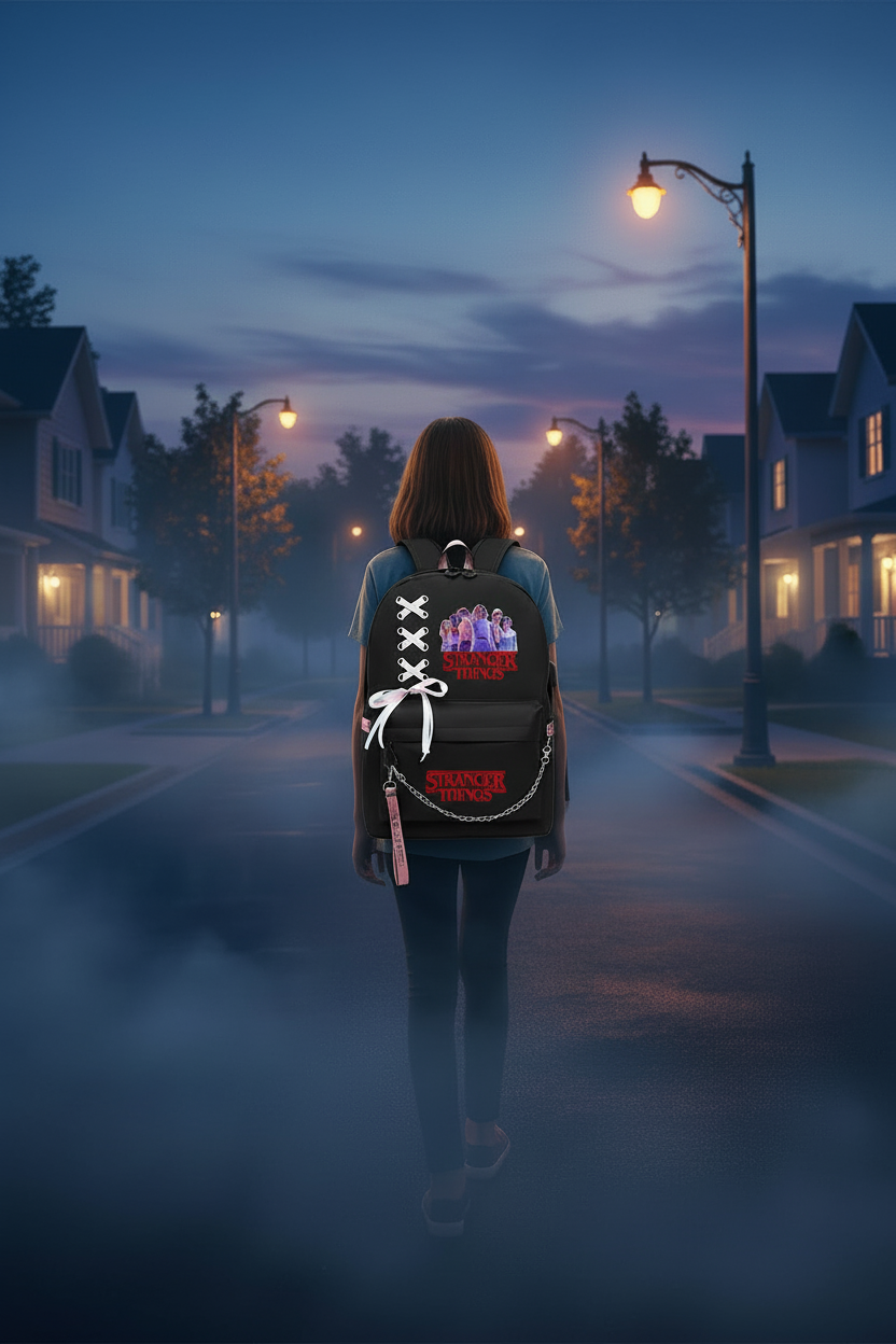Stranger Things USB Charging Backpack - The Pink Controller 