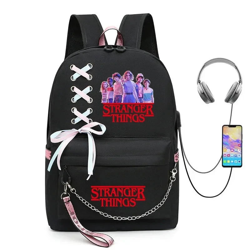 Stranger Things USB Charging Backpack - The Pink Controller 