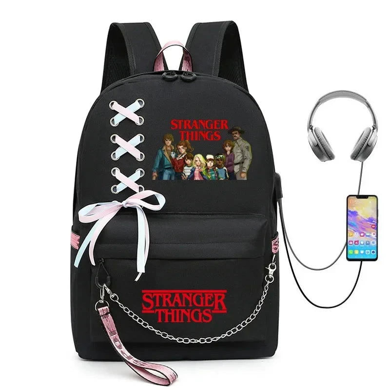 Stranger Things USB Charging Backpack - The Pink Controller 