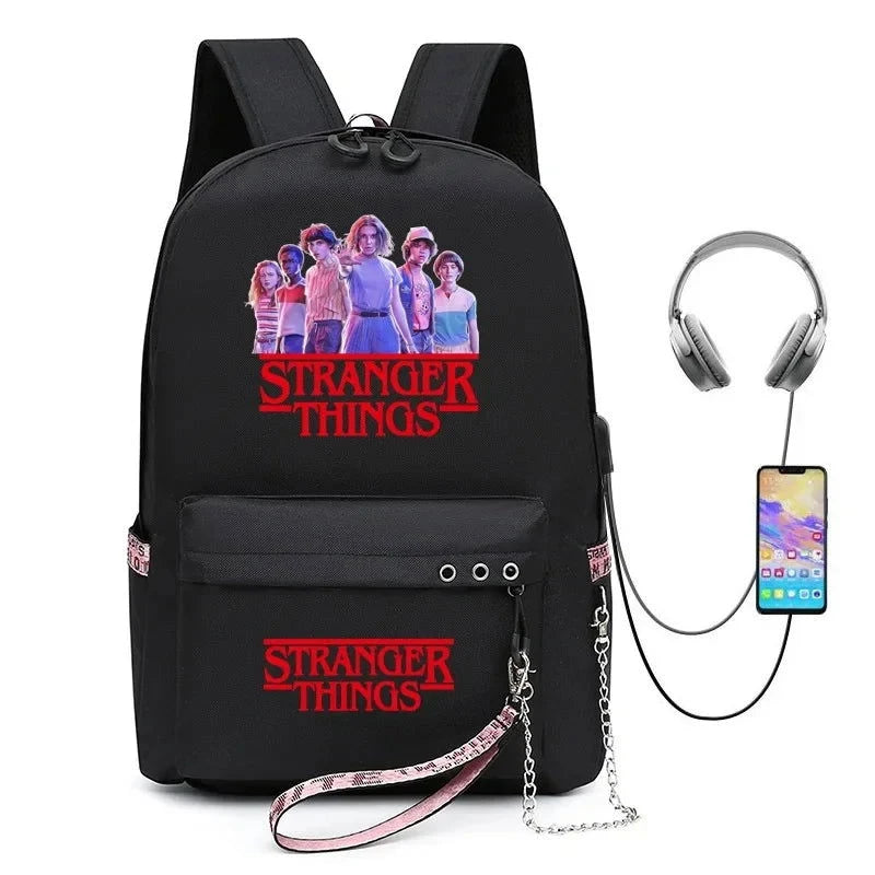 Stranger Things USB Charging Backpack - The Pink Controller 