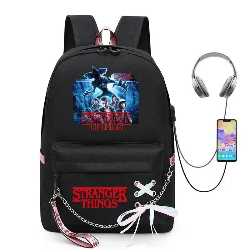 Stranger Things USB Charging Backpack - The Pink Controller 