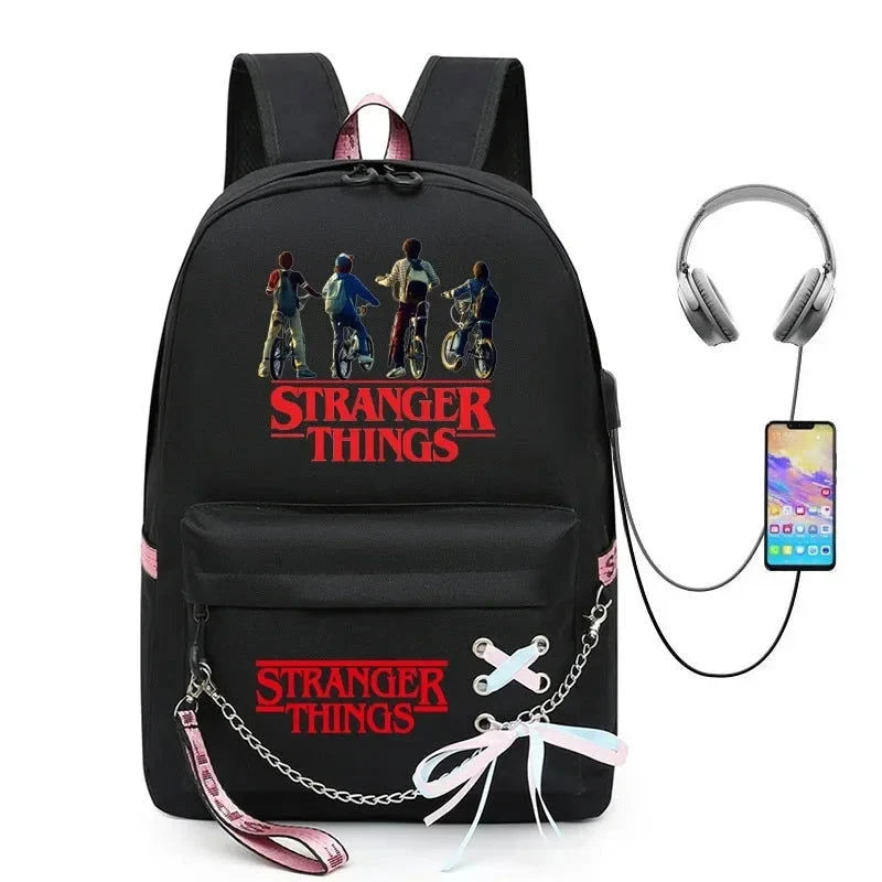 Stranger Things USB Charging Backpack - The Pink Controller 
