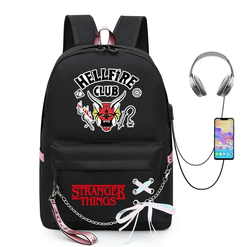 Stranger Things USB Charging Backpack - The Pink Controller 