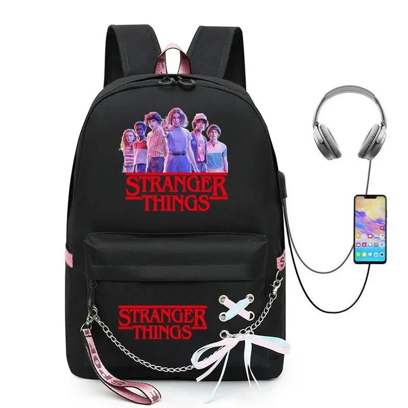 Stranger Things USB Charging Backpack - The Pink Controller 