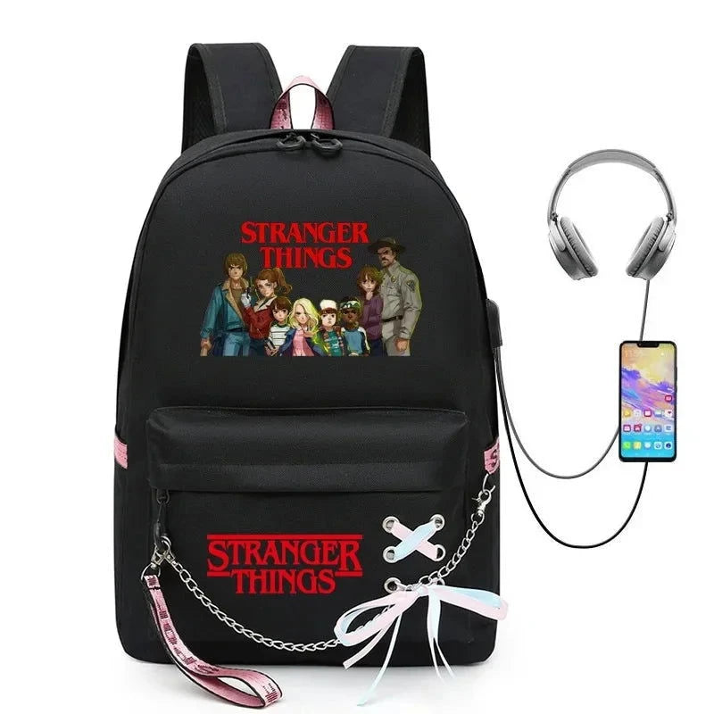 Stranger Things USB Charging Backpack - The Pink Controller 