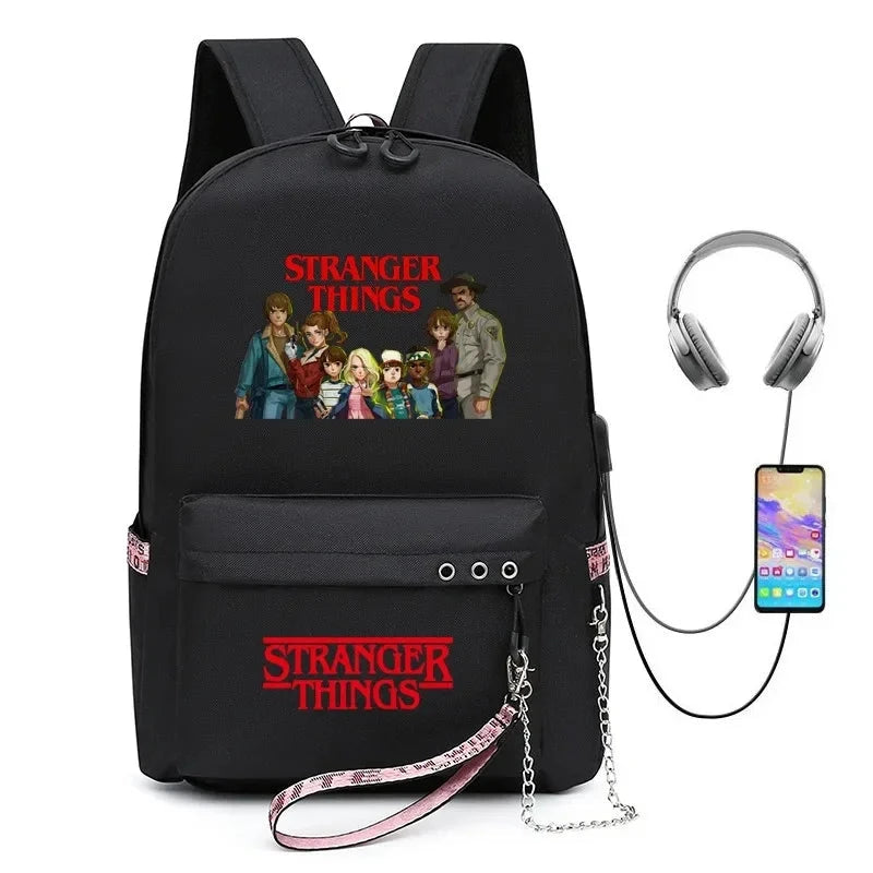 Stranger Things USB Charging Backpack - The Pink Controller 