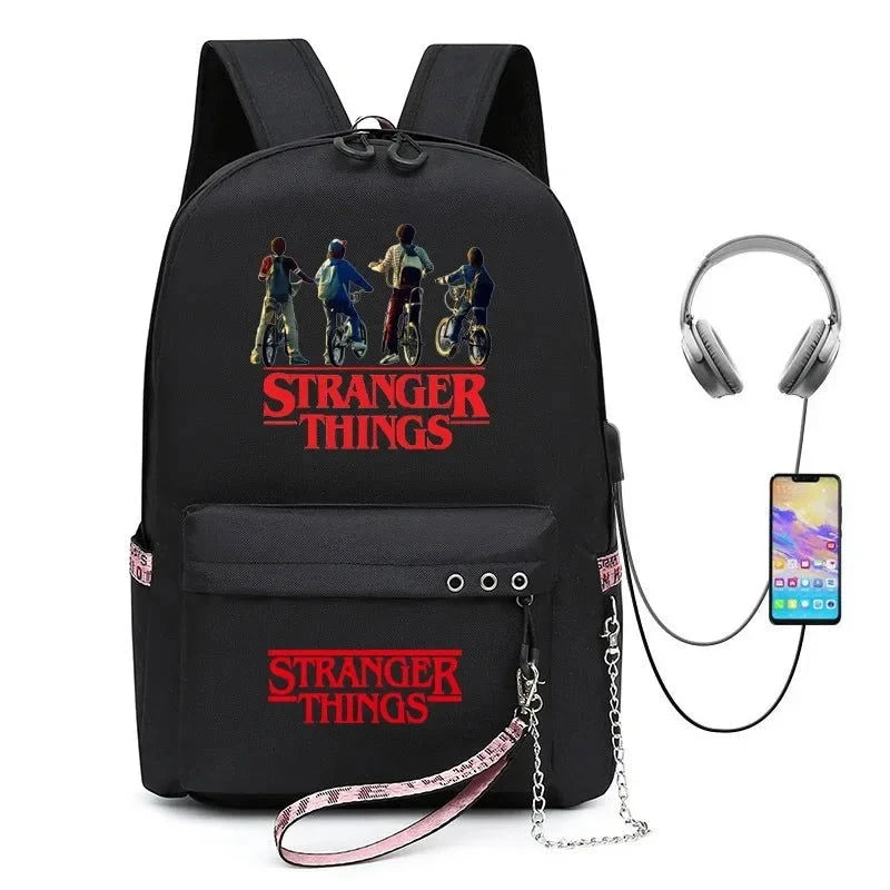 Stranger Things USB Charging Backpack - The Pink Controller 