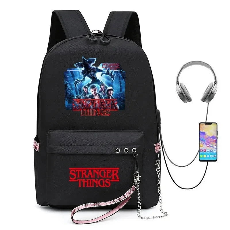 Stranger Things USB Charging Backpack - The Pink Controller 