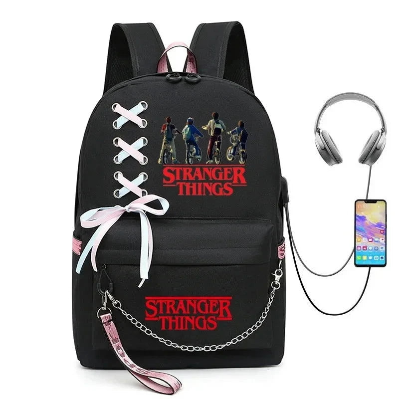 Stranger Things USB Charging Backpack - The Pink Controller 
