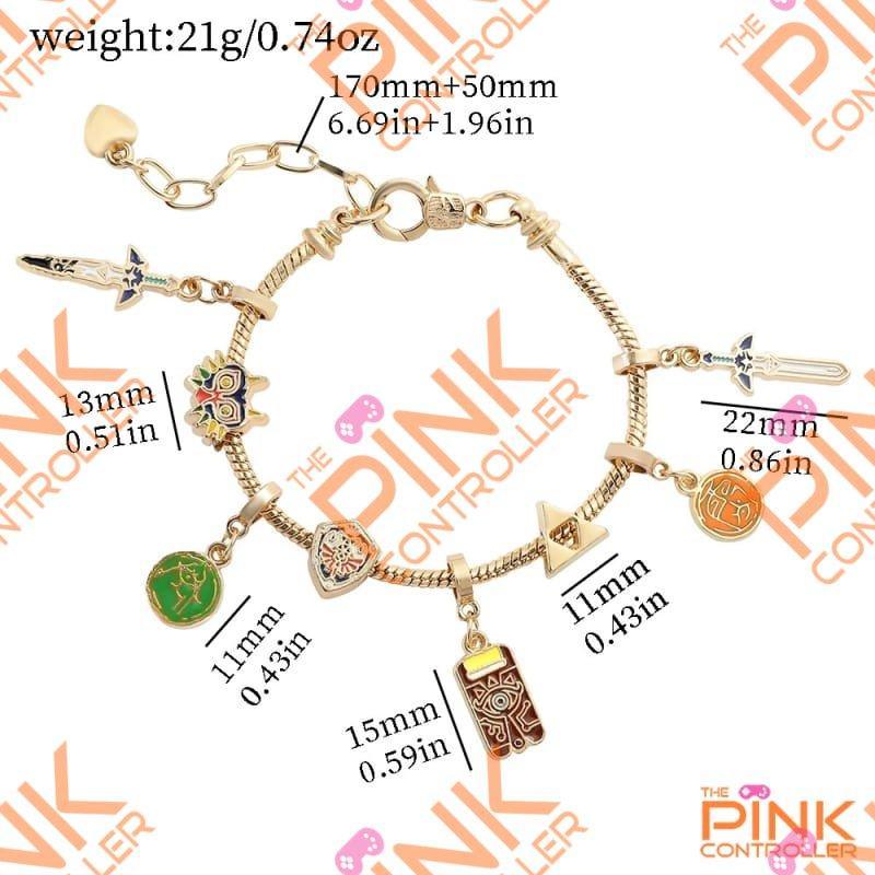 The Legend of Zelda Charms Bracelet - The Pink Controller 