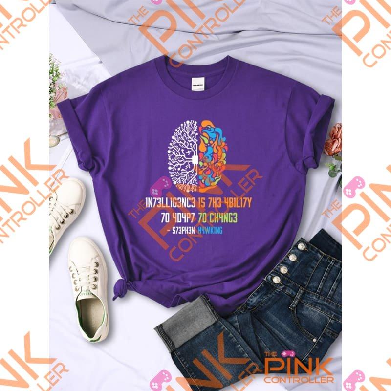 Intelligence Is The Ability To Adapt To Change Tee - Purple / S - Apparel