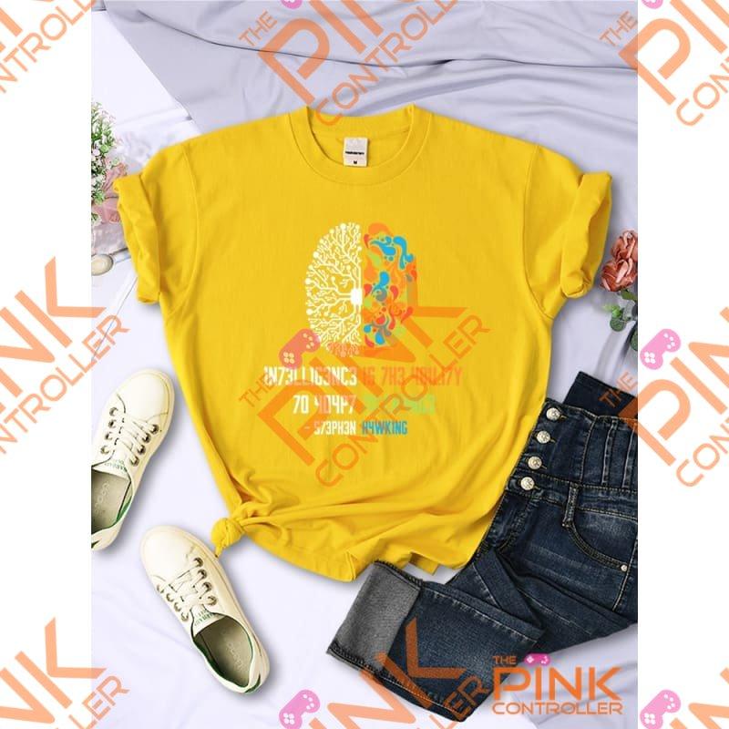 Intelligence Is The Ability To Adapt To Change Tee - Yellow / S - Apparel