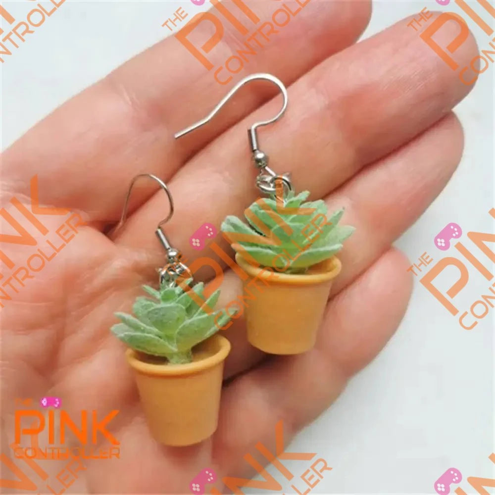 Potted Succulent Earrings Jewelry