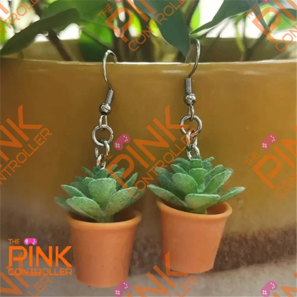 Potted Succulent Earrings Jewelry