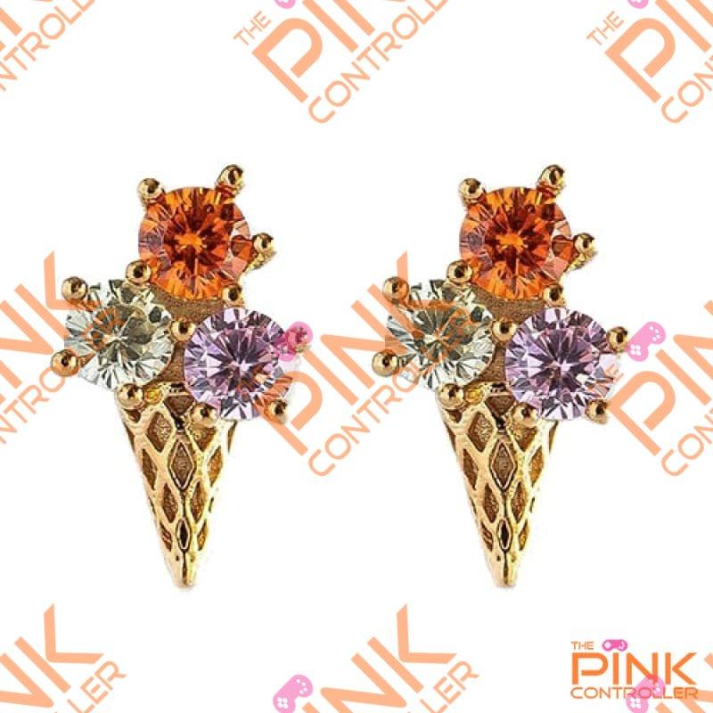 Studded Jeweled Fruit Earrings - 2 - Earrings