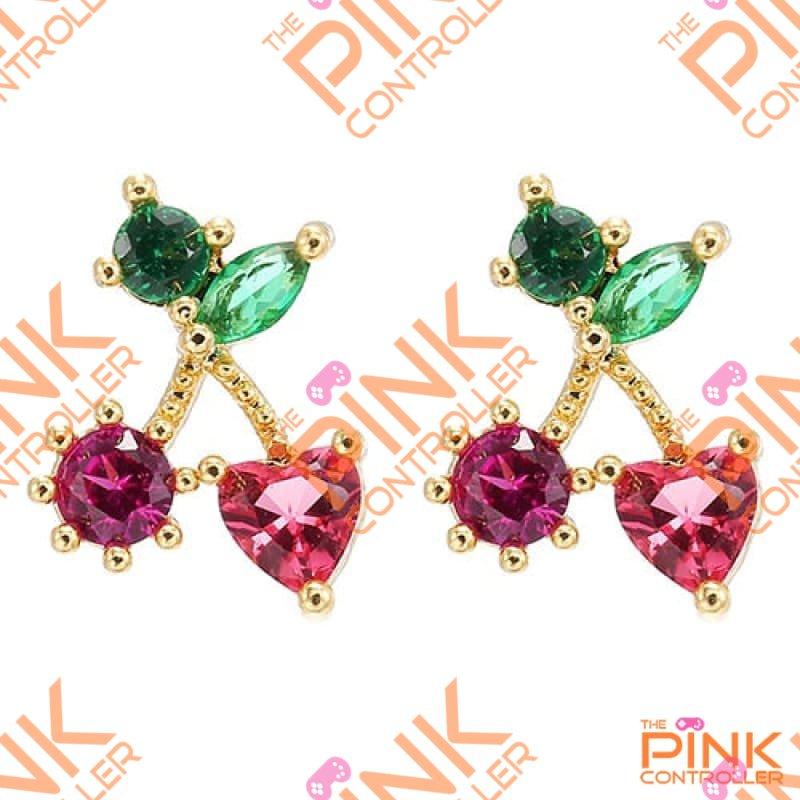 Studded Jeweled Fruit Earrings - F0502 - Earrings