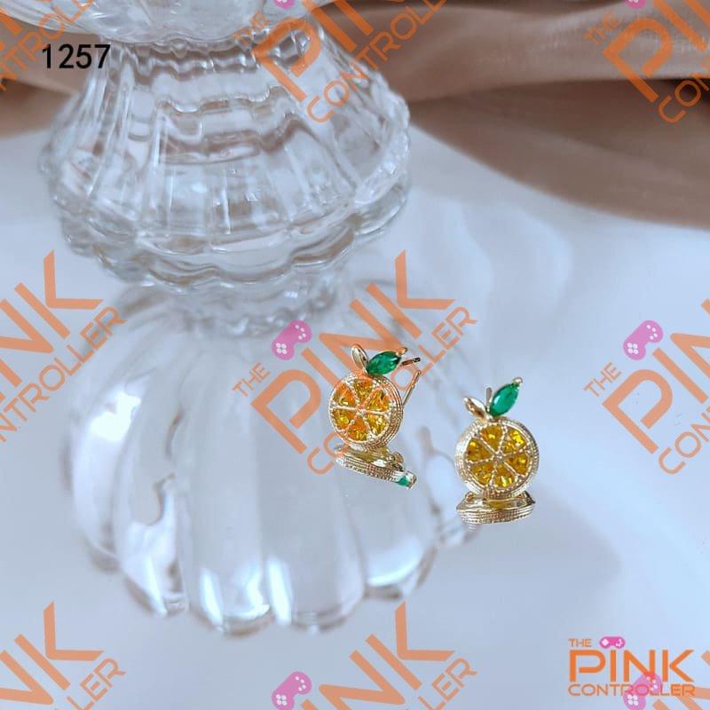 Studded Jeweled Fruit Earrings - H0408 - Earrings