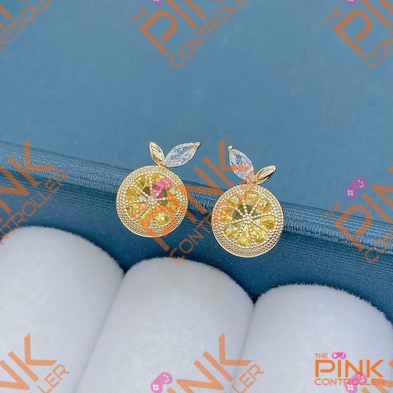 Studded Jeweled Fruit Earrings - Earrings